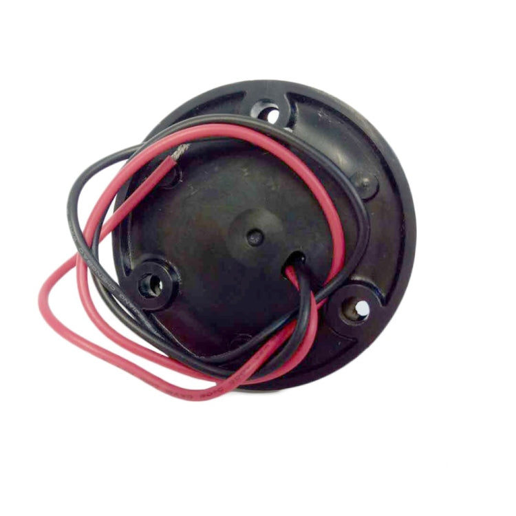 Two-color marine signal light rear panel with red wires and mounting base