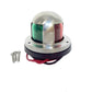 Chrome two-color marine LED signal light with red and green lens panels