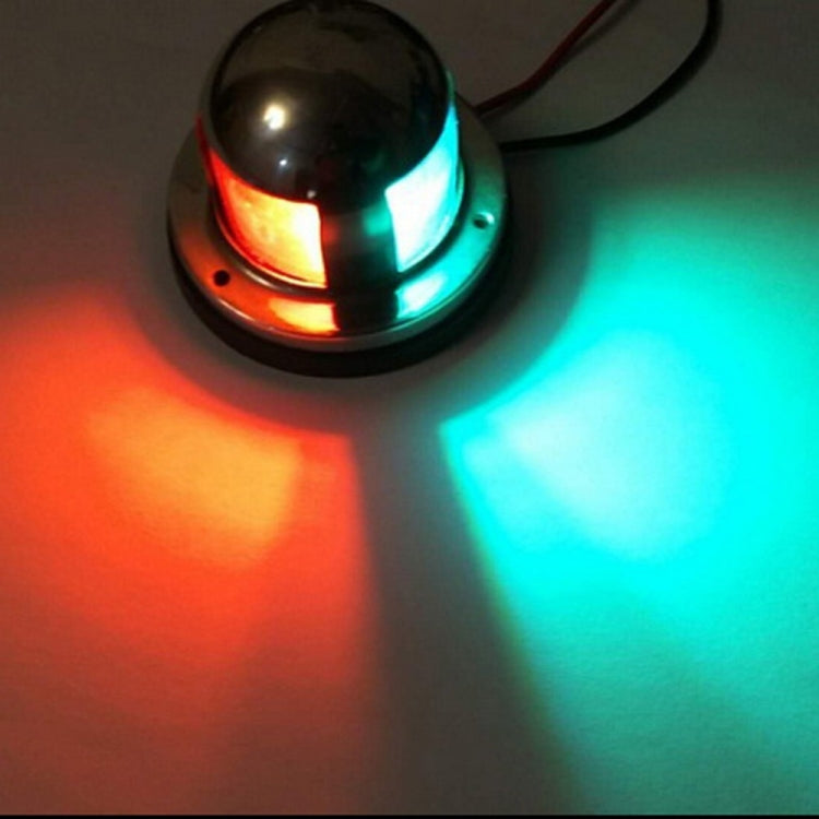 Two-color marine LED signal light emitting red and green glow