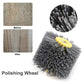 Abrasive polishing wheel with yellow hub and gray wire bristles for wood