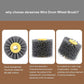 Abrasive wire drum wheel brush with yellow hub and gray rotating wire bristles