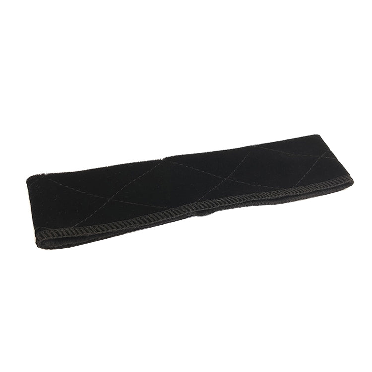 Black velvet wig fixed headband with quilted texture and braided edge
