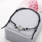 Black wax string sea turtle anklet with bead details and adjustable tie ends