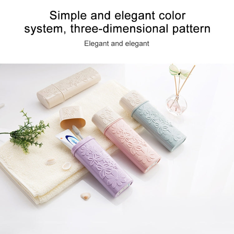 Carved pastel travel toothbrush boxes with flower pattern and snap flip-top covers