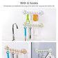 Beige towel hook bar with suction cups and six hanging hooks
