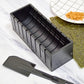 Black sushi mold tray and stacked rice-ring compartments with slicing tool