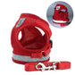 Adjustable red reflective mesh pet vest harness with leash strap and metal clips