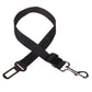Pet car safety belt with metal swivel clip, black nylon strap