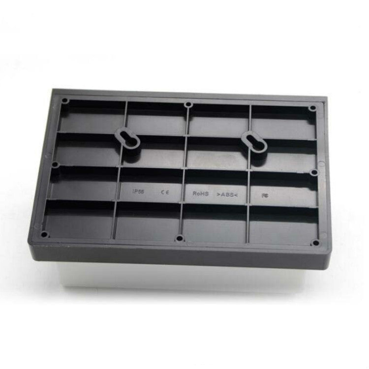 Solar light base with internal LED circuit board, wiring, and mounting clips