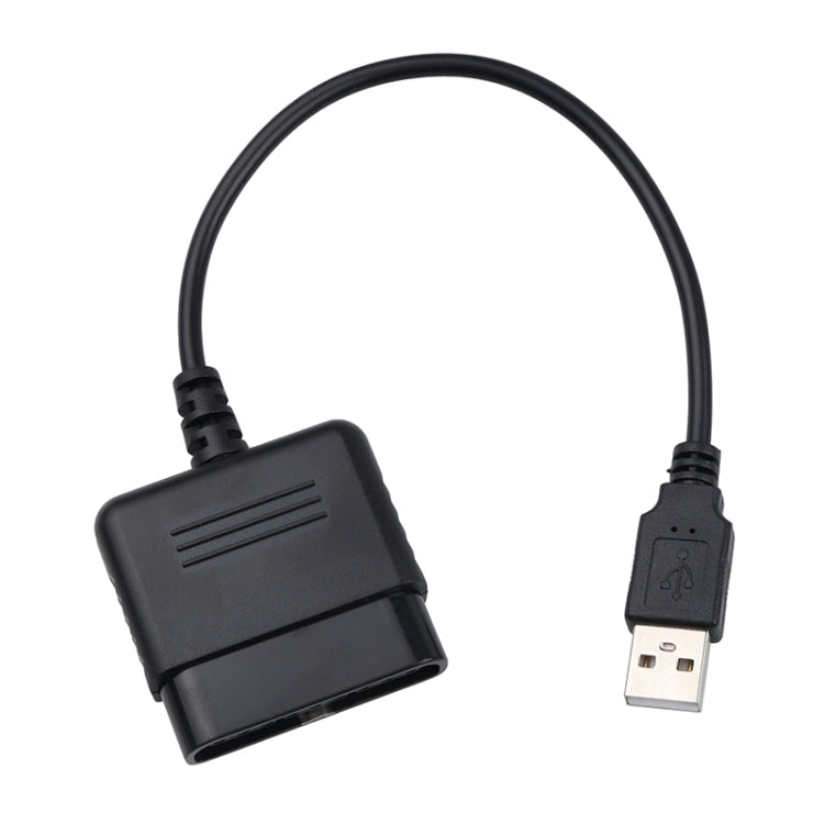 USB game controller adapter cable with USB plug and curved black cord