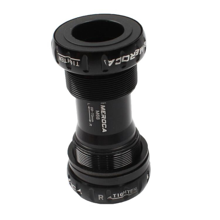 Black mountain bike bottom bracket axle with screw-in thread, cartridge BB fit