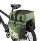 ROSWHEEL bicycle back pack, green with black buckle straps and side mesh panel