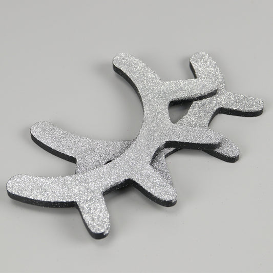 Silver glitter 3D eyelash wall sticker, single curved lash shape