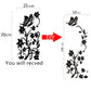 Floral bird refrigerator sticker layout diagram with black decal for DIY application.