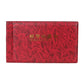 Small square banknote collection book, rose red textured cover with centered gold text