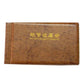 Small square banknote collection book, brown textured cover with gold label text