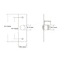 Access switch button size diagram: 28 mm wide, 91 mm high, 16 mm depth