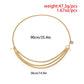 Gold waist chain belt with two layered strands and long hanging charm