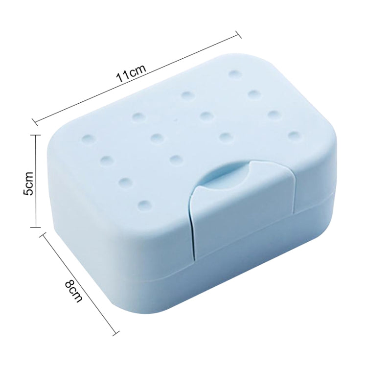 Light blue portable soap box with drainage holes and snap-lock lid