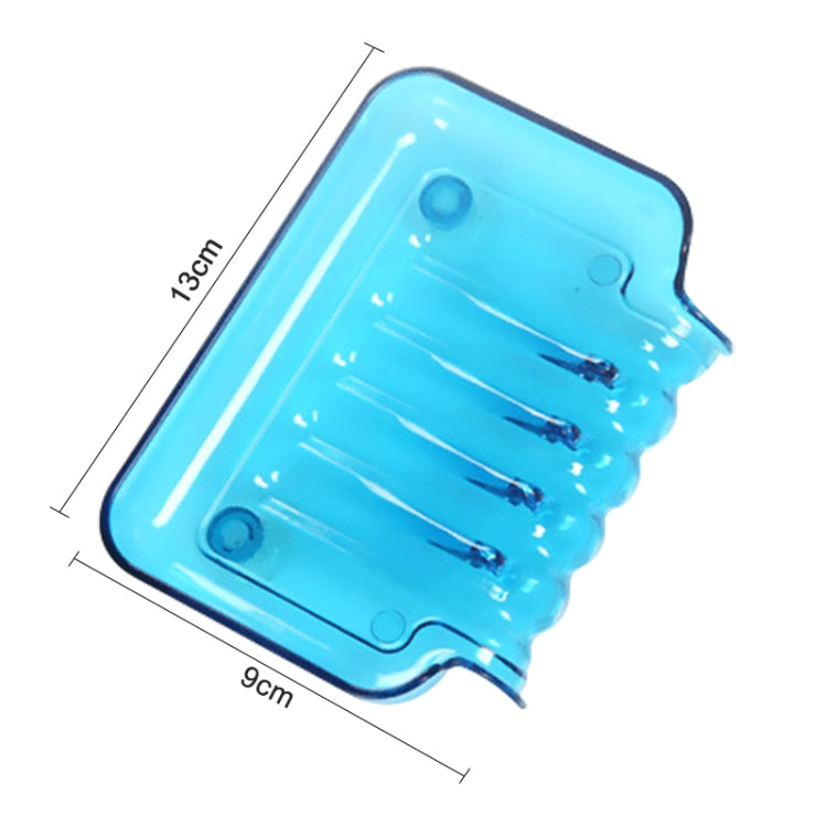 Blue suction cup drainage soap box, top view with mounting holes