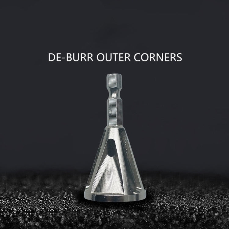 Deburring chamfer tool with conical head and knurled threaded grip