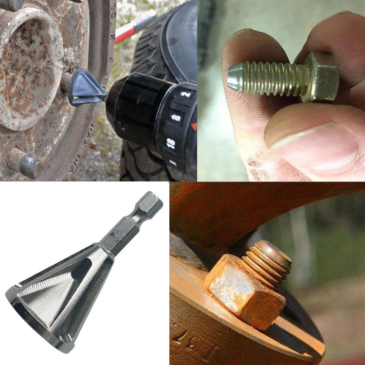Deburring chamfer tool in use on metal surfaces to remove burrs from edges