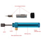 Gas soldering iron parts: blue metal gas box, valve, and plastic inflatable seat