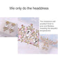 Pink crystal tiara detail with dangling clear earrings