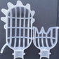 White plastic fruit picker cage with grid sides and two grip holders