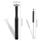 Black golf wedge head sharpening tool with metal head, lanyard ring, and wire brush