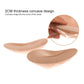 Concave skin-tone silicone nipple cover pads, 2cm thickness, for chest contouring.