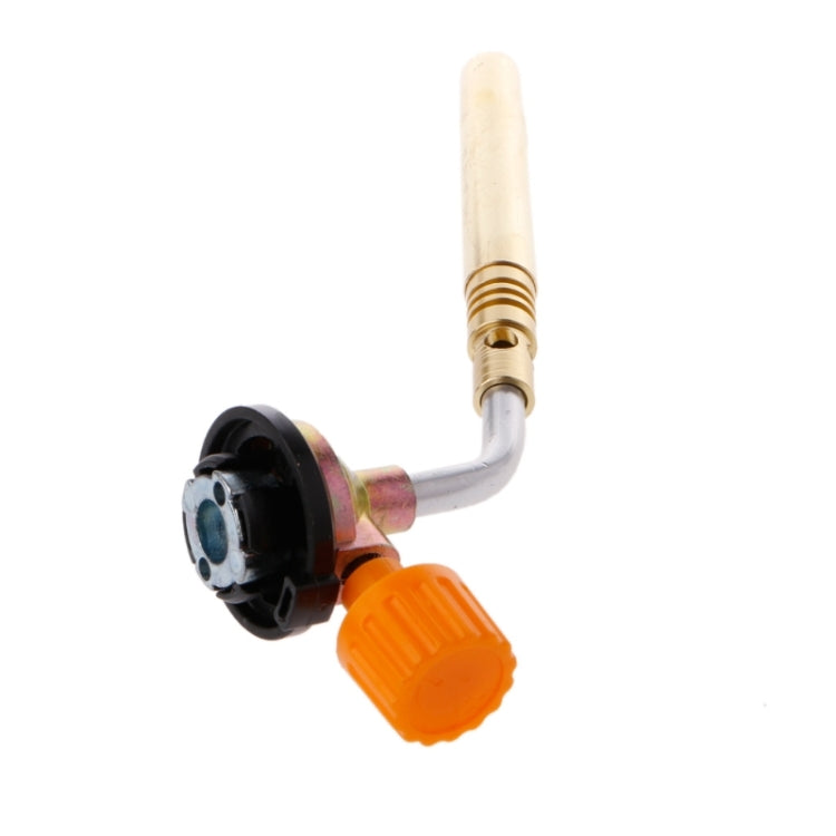 Butane gas flame igniter burner with black head, orange knob, and cream nozzle