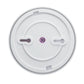 White smoke detector back cover with mounting slots and two side mounting tabs