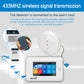 White wireless smoke detector with matching alarm base station