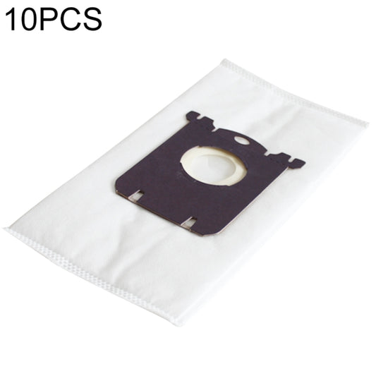 White vacuum cleaner dust bag with dark insert and round suction hole