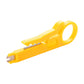 Yellow mini cable cutter pliers with serrated notch and loop handle