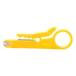 Yellow mini cable cutter pliers with cutting teeth and loop hand grip