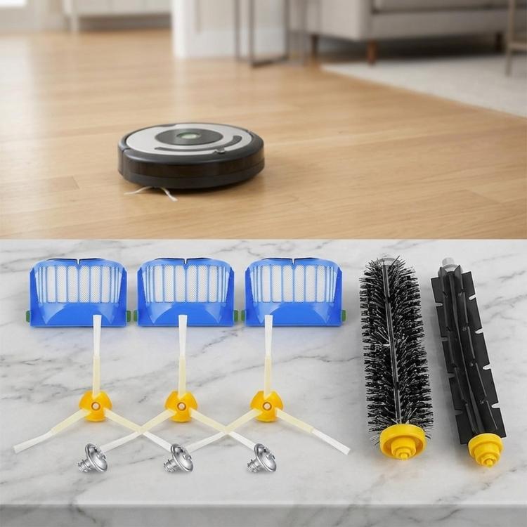Robot vacuum accessory set: 3 filters, 3 side brushes, 2 main brushes, screws
