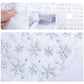 Plush tree skirt with silver-toned snowflake sequin embroidery and stitched edge