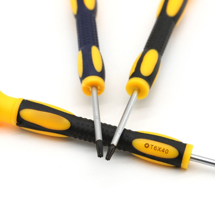 T6/T8/T10 screwdrivers with yellow grips and slim metal tips