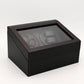 Black watch winder display case with clear top window