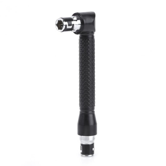 Black mini double-head socket wrench with textured grip and steel socket ends