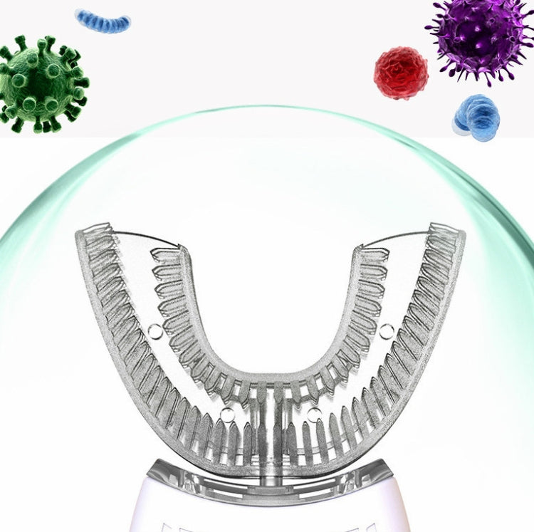 Metal U-shaped electric toothbrush brush head with clear bristle cover