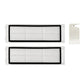 Two white vacuum filters with black borders for robot vacuum