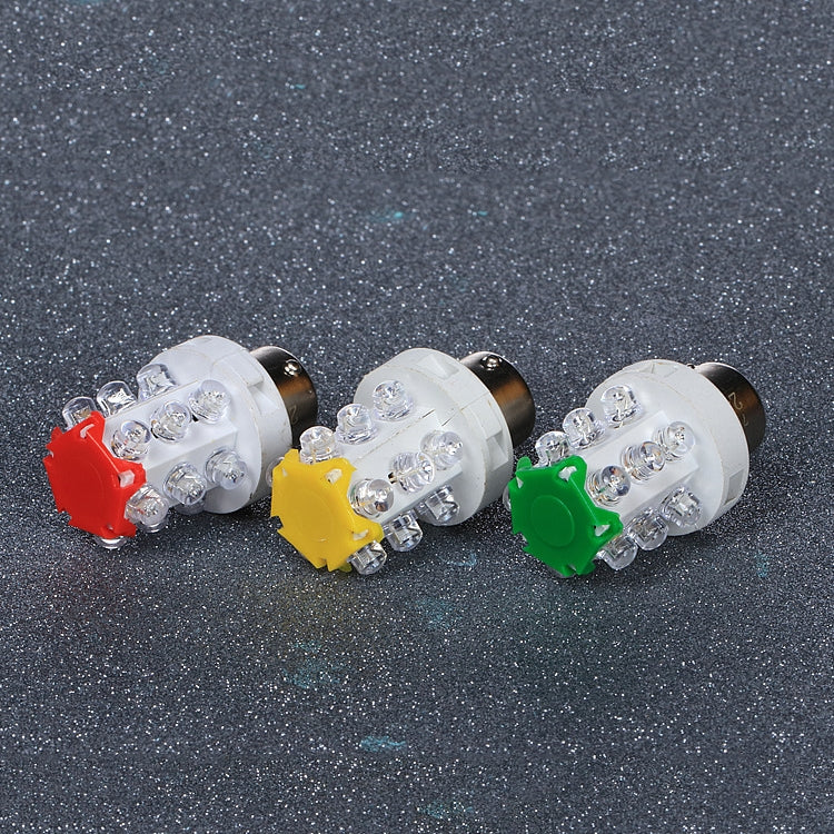 Set of 15-LED warning light bulbs in red, yellow, and green with clear lenses