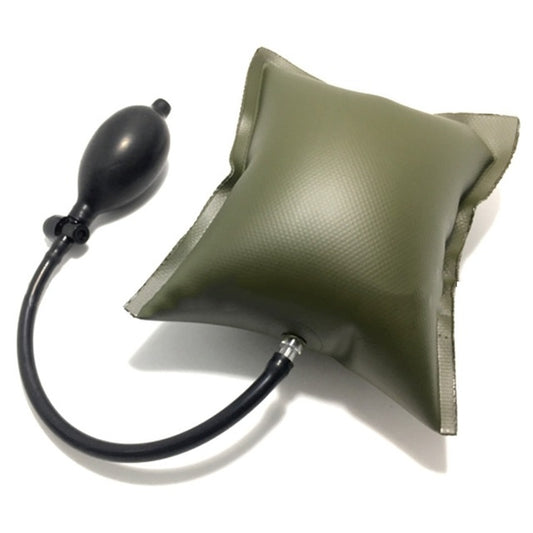 Green air wedge door unlock kit with black hand pump and nozzle hose