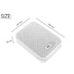 Mini password safe size diagram, light gray case with keypad label