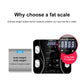 Digital bathroom weighing scale, black LCD display and round button controls