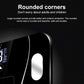 Black digital bathroom scale corner with silver trim and oval electrode sensor