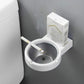 Wall-mounted split ashtray, white with gray insert and cigarette resting in bowl